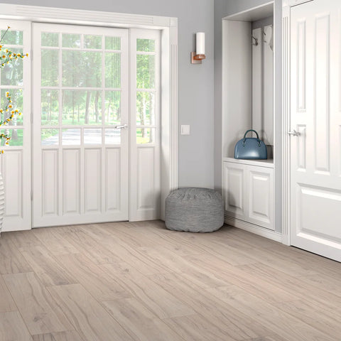 Shaw Tile Eminent Notion 8x40 Chestnut Room Scene