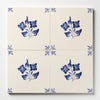 W.D.C. Cottage Painted Tile Rosebury Blossom Close 4