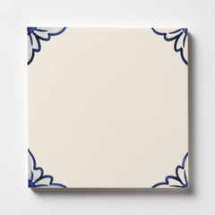 W.D.C. Cottage Painted Tile Primrose Bleu Close