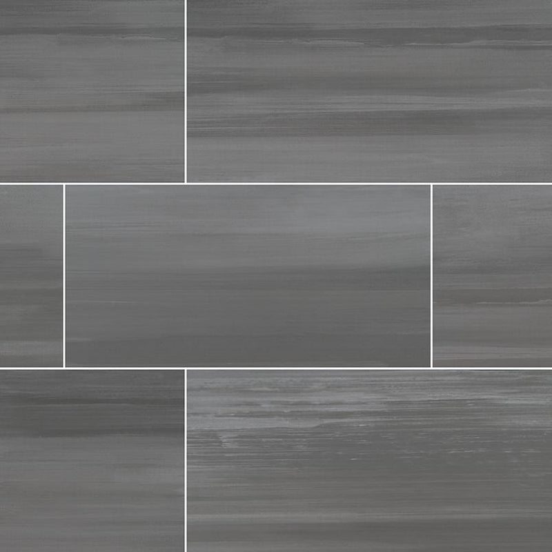 Watercolor Porcelain Tile Collection Graphite - 12