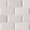 Domino Ceramic Tile Collection Gray Glossy Subway Tile Beveled - 3"x6" 