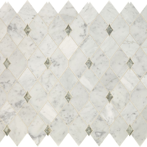 Daltile Lavaliere Mosaic Harlequin Carrara White Antique Mirror
