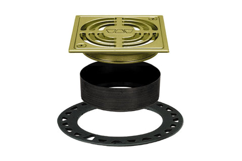 KERDI-DRAIN GRATE KIT 4" BRUSHED BRASS