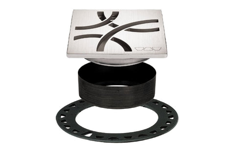 KERDI-DRAIN GRATE KIT 4" BRUSHED STN STEEL CURVE