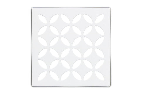 KERDI-DRAIN GRATE KIT 4" MATTE WHITE FLORAL