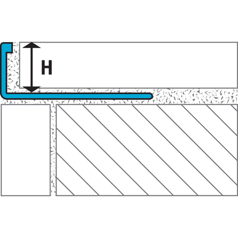 Laticrete L-Shape Edge Profile Textured Aluminum Greige
