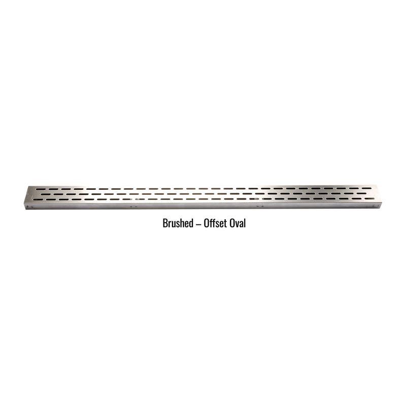 Laticrete Linear Drain Grate Offset Oval - Brushed Stainless Steel