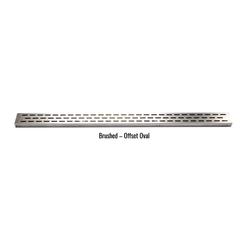Laticrete Linear Drain Grate Offset Oval - Brushed Stainless Steel Product Photo