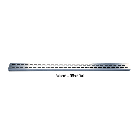 Laticrete Linear Drain Grate Offset Oval - Polished Stainless Steel Product Photo