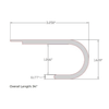 Mannington OneNose stair nose molding profile diagram with dimensions 3.250 inches width, 1.620 inches height, 1.266 inches return depth, 0.177 inches lip thickness, and 94 inch overall length Dimensional diagram