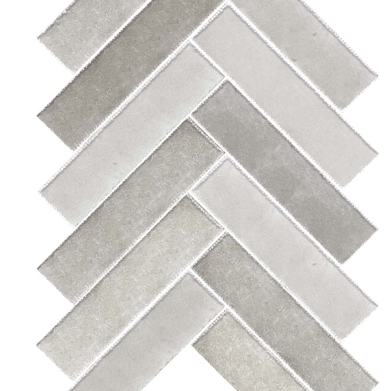 Virginia Pietra Di Ostuni 12x22 Fascia Spina Mosaic Tile Grigio