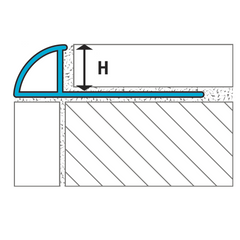 Laticrete Round Edge Profiles Textured Aluminum Mink