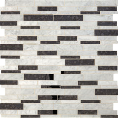 Daltile Lavaliere Mosaic Random Linear Carrara White Black Ant Mirror