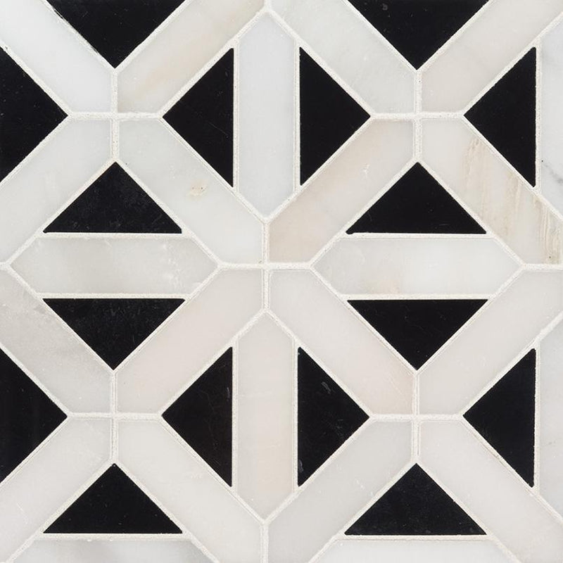 Marble Tile Collection Arabescato Carrara Retro Fretwork