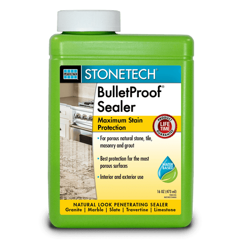 StoneTech BulletProof Sealer bottle for natural stone, tile, masonry, and grout protection