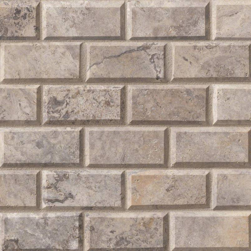 Travertine Tile Collection Silver Subway 2