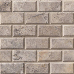 Travertine Tile Collection Silver Subway 2"x4" Swatch