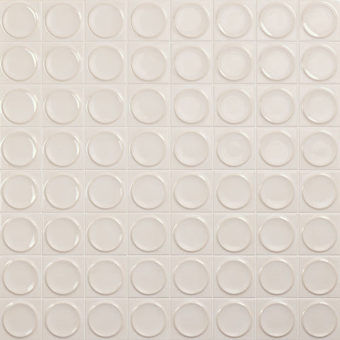 Daltile Nu Bare Square Circle 4x4 Bone Swatch