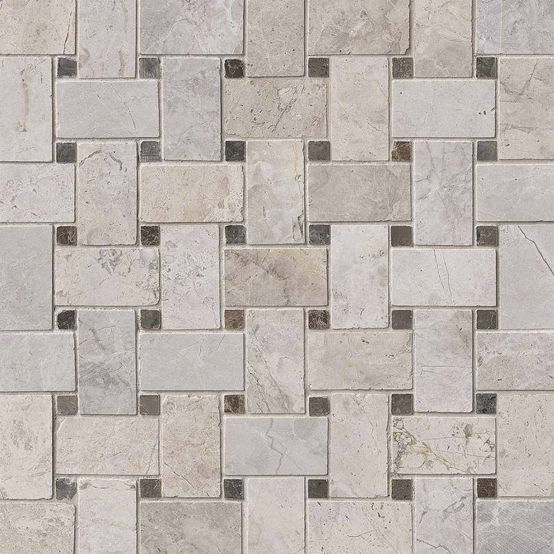 Marble Tile Collection Tundra Gray Basketweave Pattern