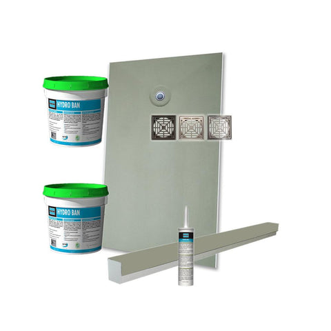 Laticrete Hydro Ban Pre-Sloped Shower Kit - 38" x 66" Off Center Drain PVC - FloorLife