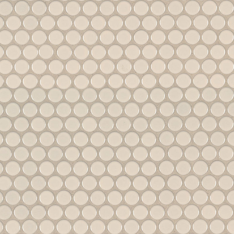 MSI Domino Almond Glossy Penny Round Mosaic Porcelain Tile