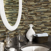 Shaw Tile Awesome Mix Amber Tea Random Linear Mosaic Wall Room Scene