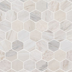 Angora 2" Hexagon Mosaic - Polished Swatch