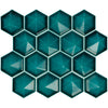 Daltile Artefino Jewel Mosaic Pyramid Hexagon Aquamarine