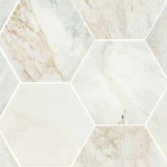 MSI Arabescato Venato White 8" Hexagon - Honed Swatch