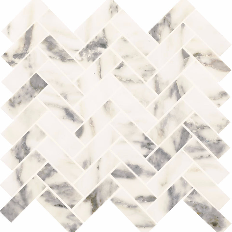 Daltile Eclessia Marble Mosaic Herringbone