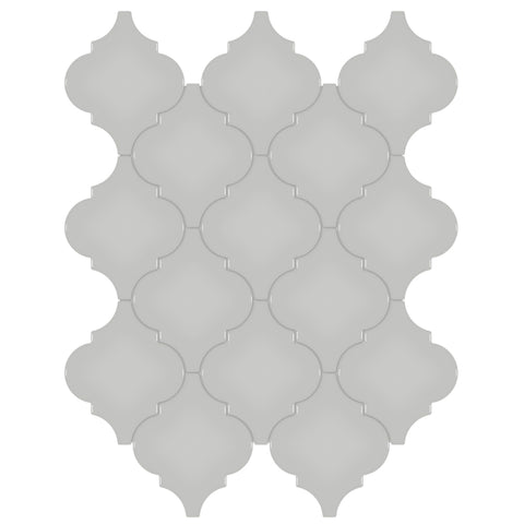 Tile Collection Soho 10x13 Beveled Arabesque Mosaic Tile Loft Grey