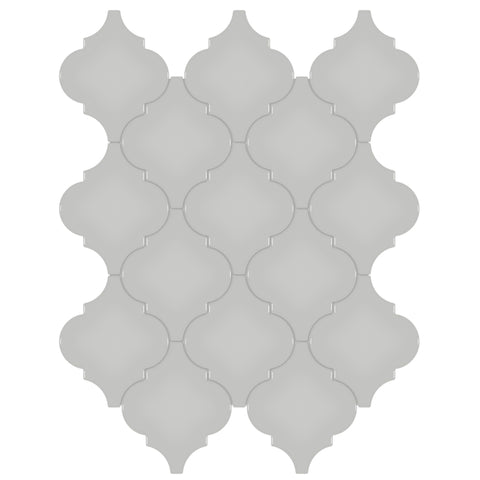 Tile Collection Soho 10x13 Beveled Arabesque Mosaic Tile Loft Grey