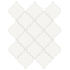 Tile Collection Soho 10x13 Beveled Arabesque Mosaic Tile Canvas White