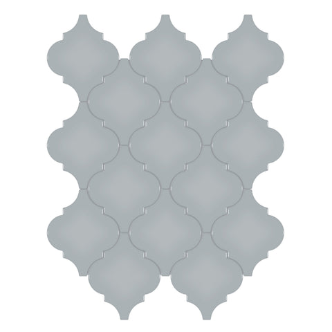Tile Collection Soho 10x13 Beveled Arabesque Mosaic Tile Cloud Blue
