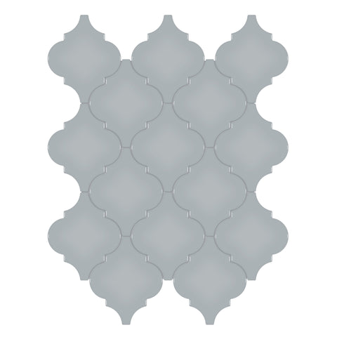 Tile Collection Soho 10x13 Beveled Arabesque Mosaic Tile Cloud Blue