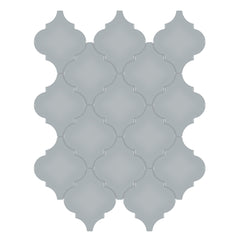 Tile Collection Soho 10x13 Beveled Arabesque Mosaic Tile Cloud Blue
