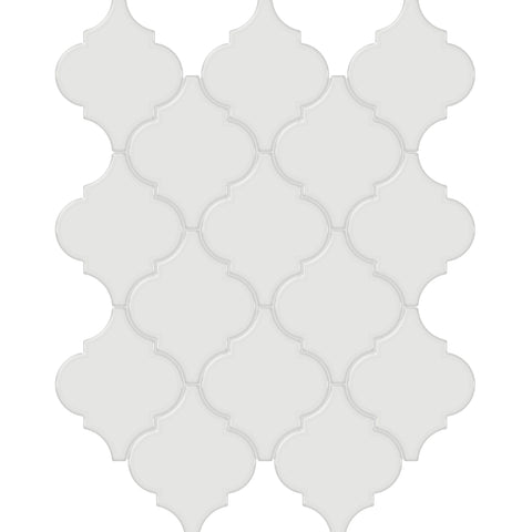 Tile Collection Soho 10x13 Beveled Arabesque Mosaic Tile Vintage Grey