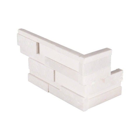 MSI Ledgestone Veneer - Arctic White 3D Corner - Honed Swatch