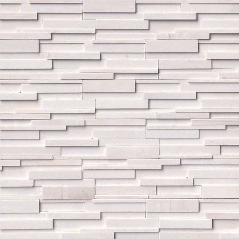 MSI Ledgestone Veneer - Arctic White 3D Panel - Honed Swatch