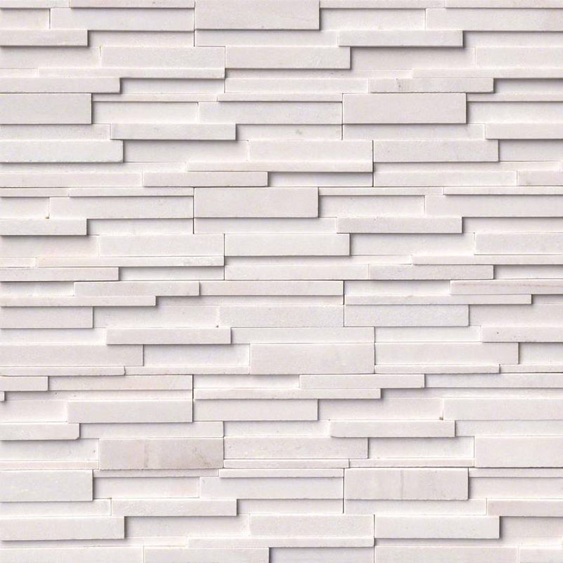 MSI Ledgestone Veneer - Arctic White 3D Panel - Honed