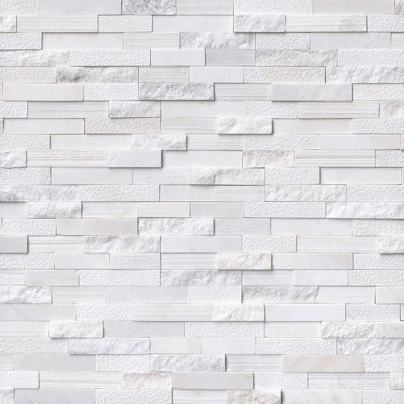 MSI Ledgestone Veneer - Arctic White Multi Finish Panel - Split Face