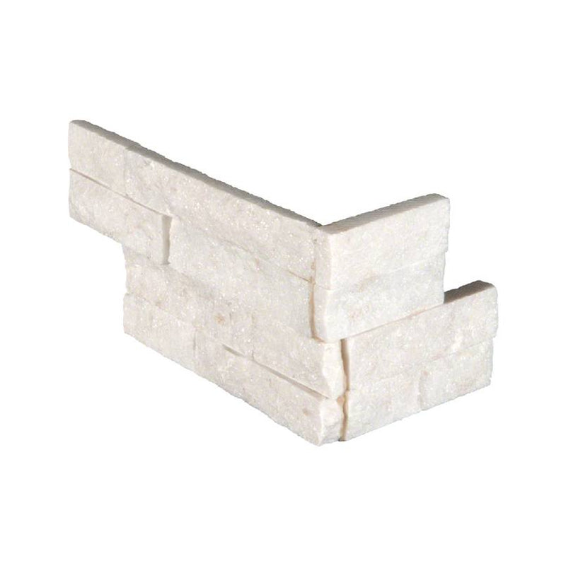 MSI Ledgestone Veneer - Arctic White Corner - Split Face