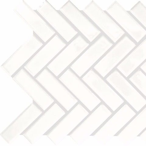 Daltile Color Wheel Mosaic Group 1 Herringbone 1x3 Arctic White