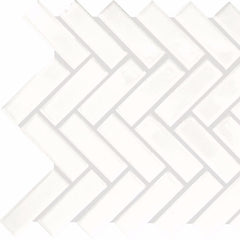 Daltile Color Wheel Mosaic Group 1 Herringbone 1x3 Arctic White
