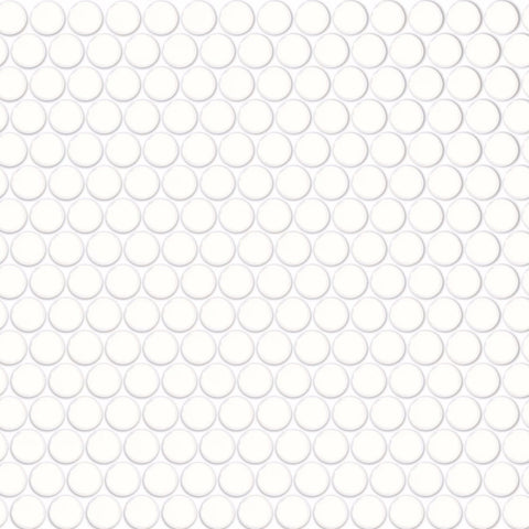 Daltile Color Wheel Mosaic Group 1 Penny Rounds Arctic White