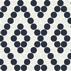 Daltile Keystones Mosaic Penny Rounds Arctic White Black DK28
