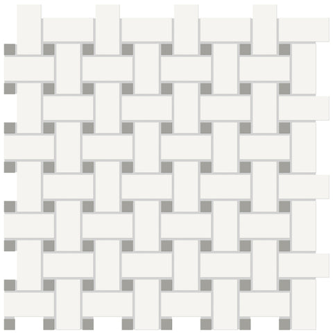 Tile Collection Soho 12x12 Basketweave Mosaic Tile Cement Chic