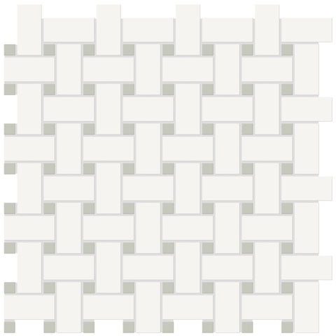 Tile Collection Soho 12x12 Basketweave Mosaic Tile Soft Sage
