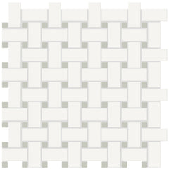 Tile Collection Soho 12x12 Basketweave Mosaic Tile Soft Sage