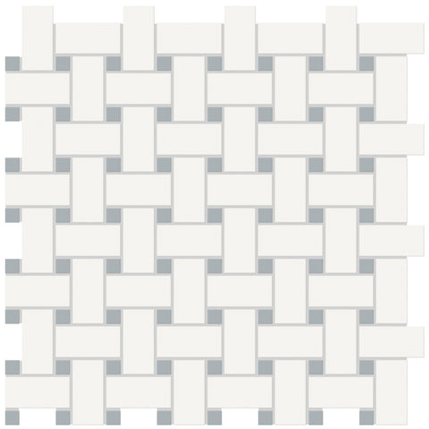 Tile Collection Soho 12x12 Basketweave Mosaic Tile Cloud Blue